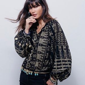 Free People New Romantic Goth Boho blouse